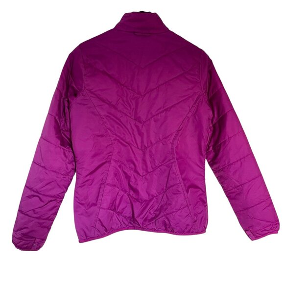 North Face Quilted Softshell Puffer Jacket M Magenta Purple Lightweight Zip Up - Picture 2 of 6
